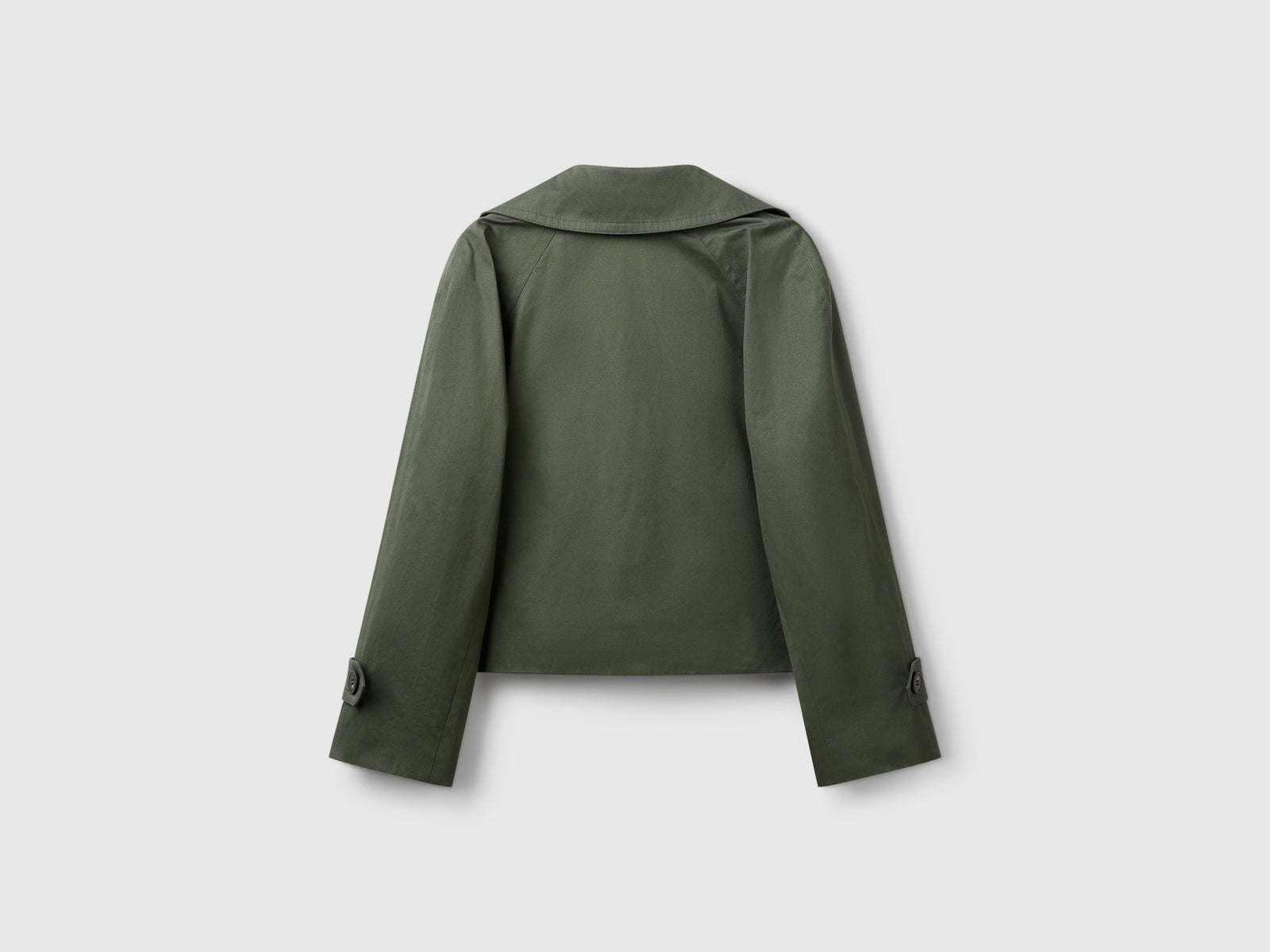 Trench cropped doppiopetto da donna verde militare 2 | Benetton Outlet
