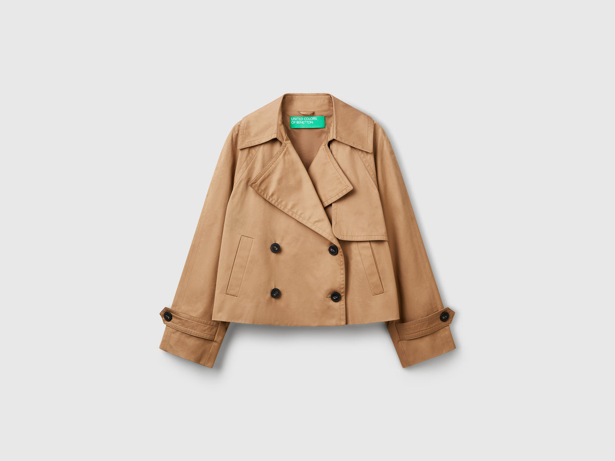 Trench cropped doppiopetto