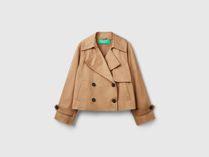 Trench cropped doppiopetto