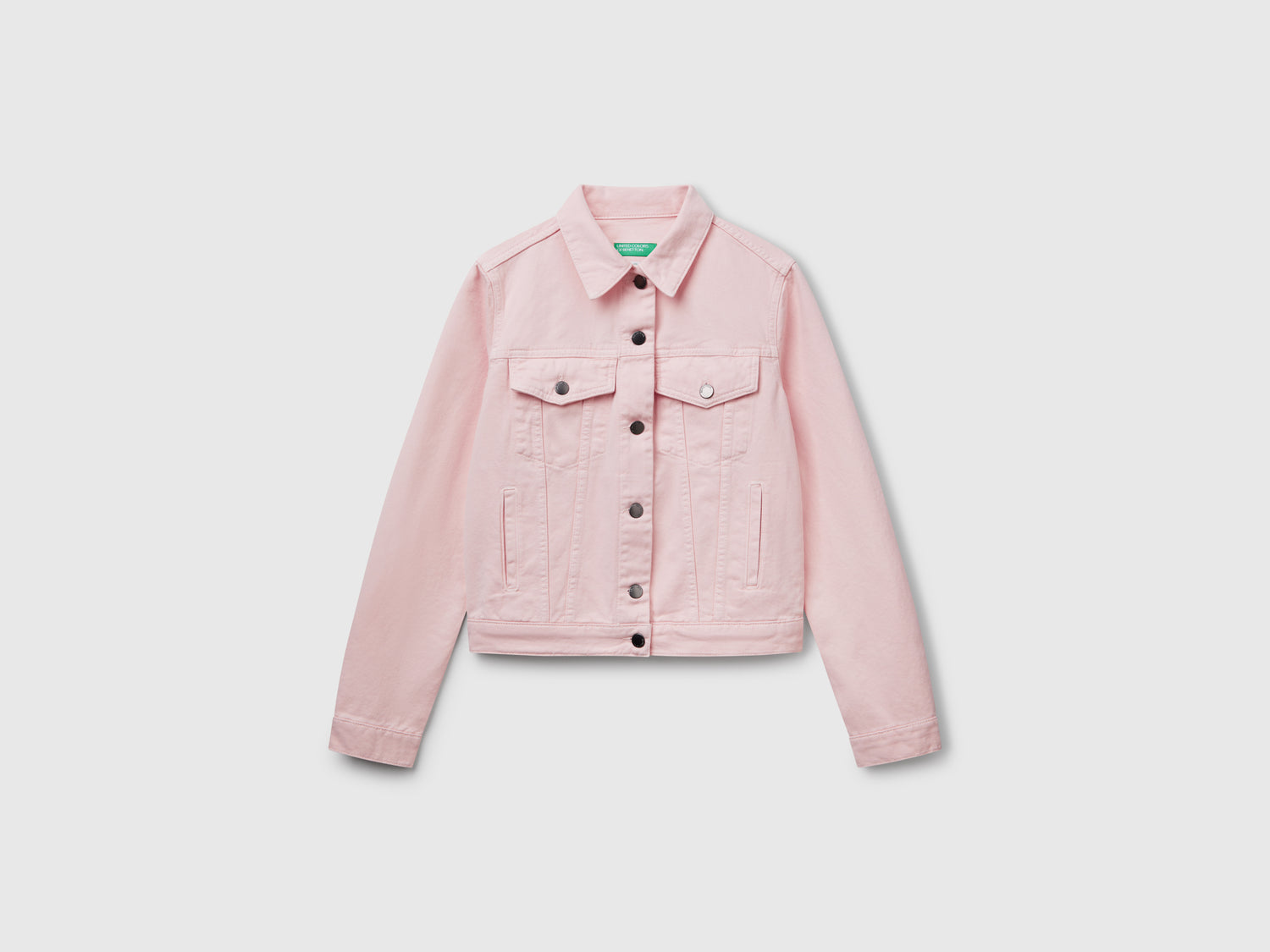 Rider denim jacket da donna rosa tenue | Benetton Outlet