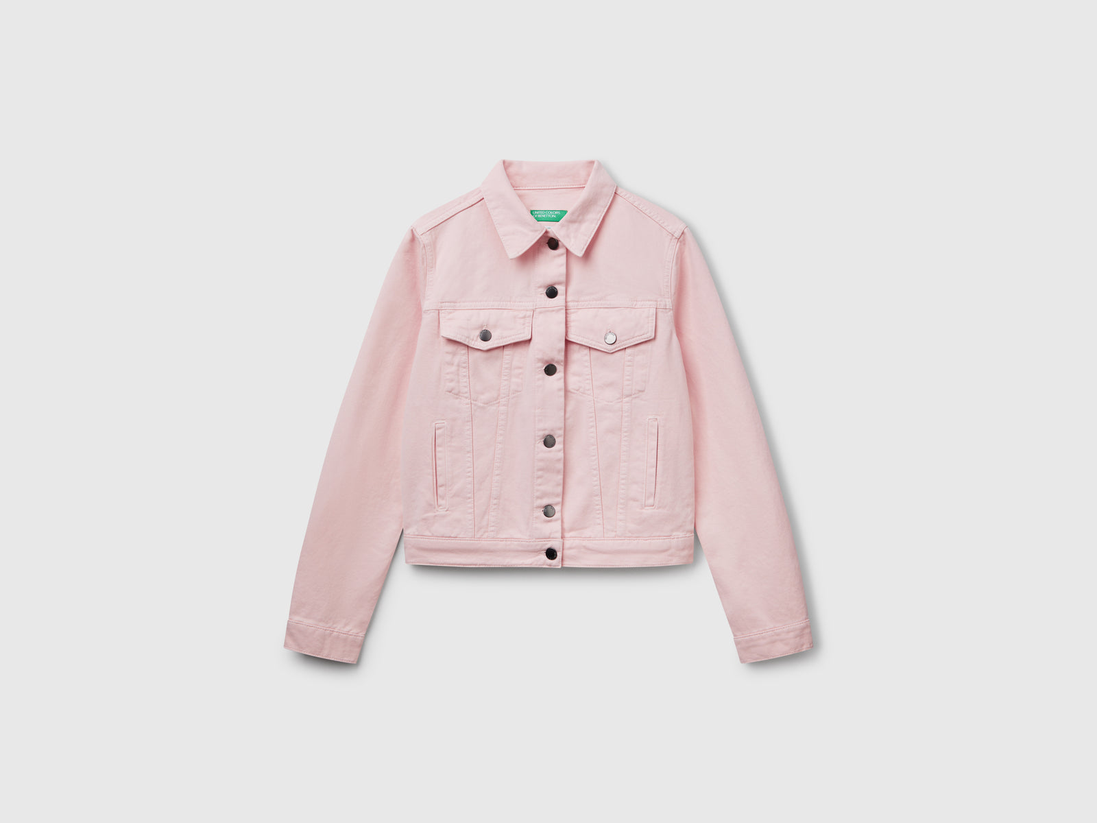 Rider denim jacket da donna rosa tenue | Benetton Outlet