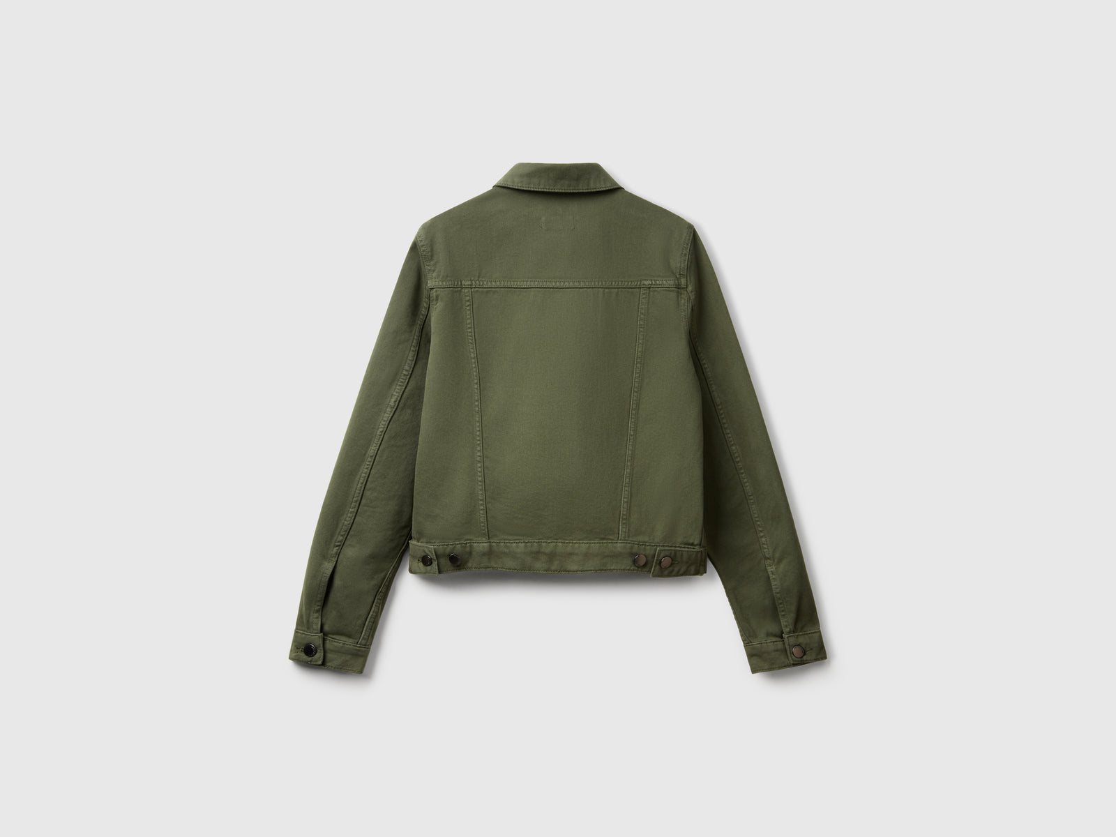 Giubbino rider di jeans da donna verde militare 2 | Benetton Outlet