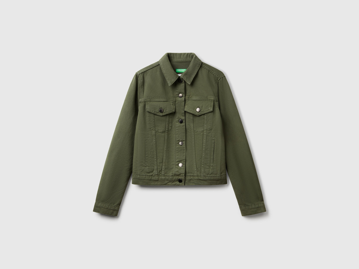 Giubbino rider di jeans da donna verde militare | Benetton Outlet