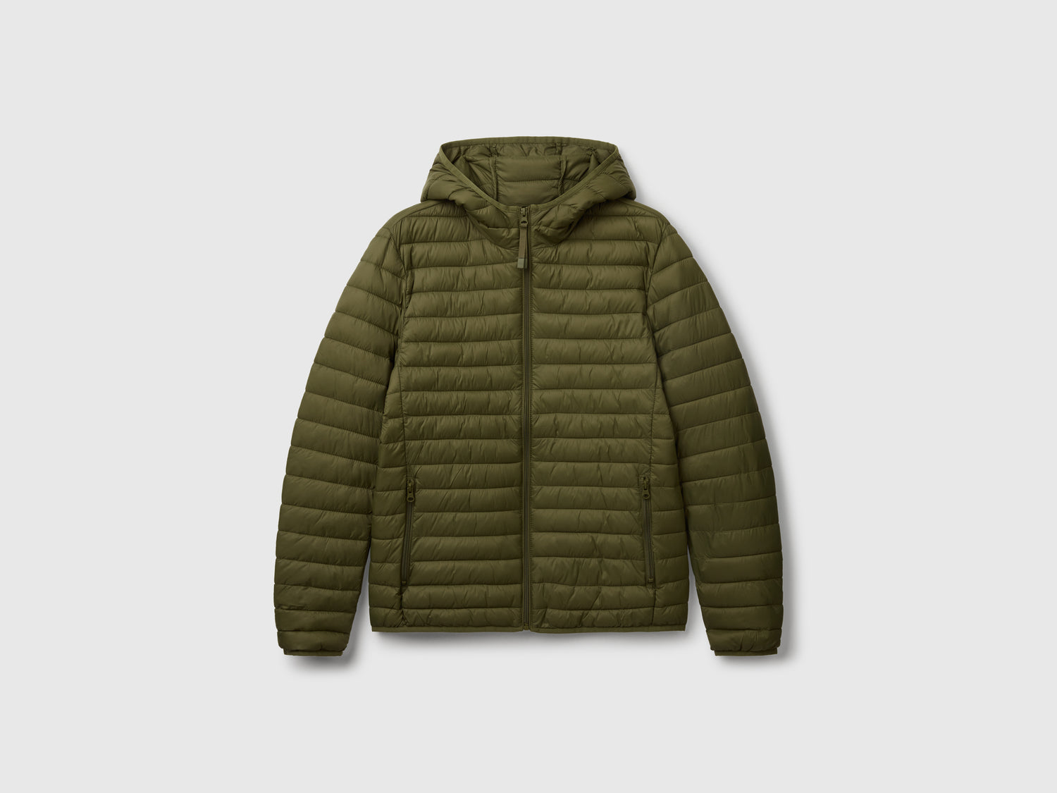 Piumino regular fit imbottito da uomo verde militare | Benetton Outlet