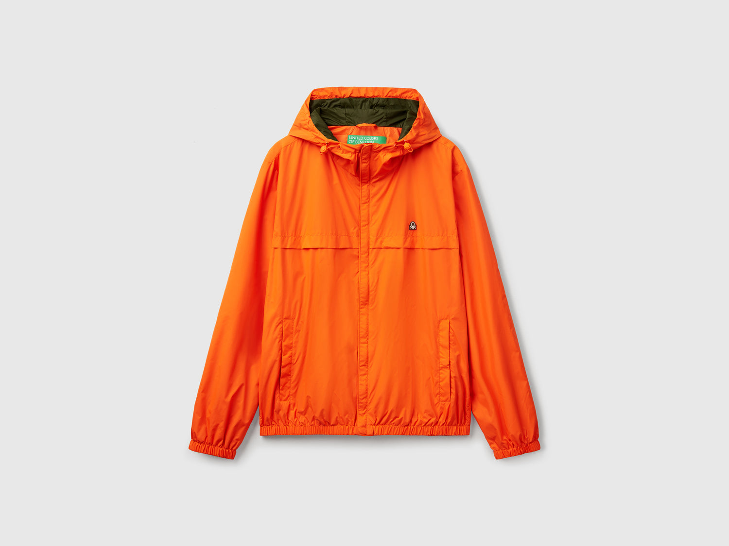 Giubbino "Rain Defender" con cappuccio da uomo arancione | Benetton Outlet