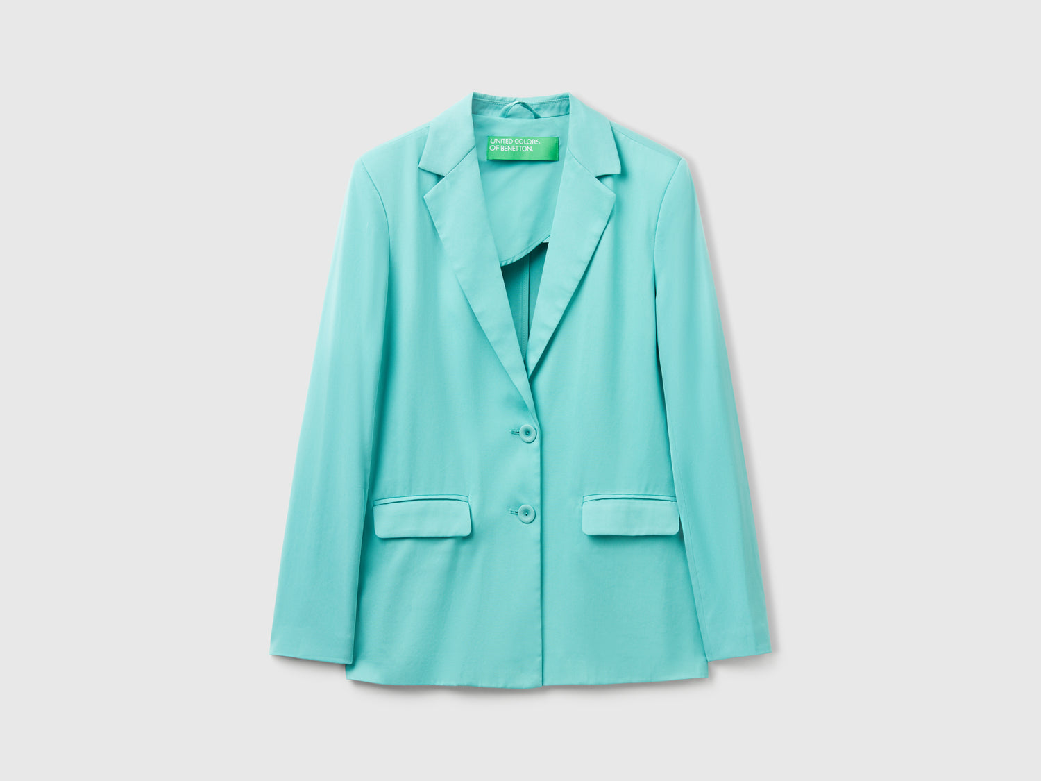Giacca fluida da donna verde acqua | Benetton Outlet