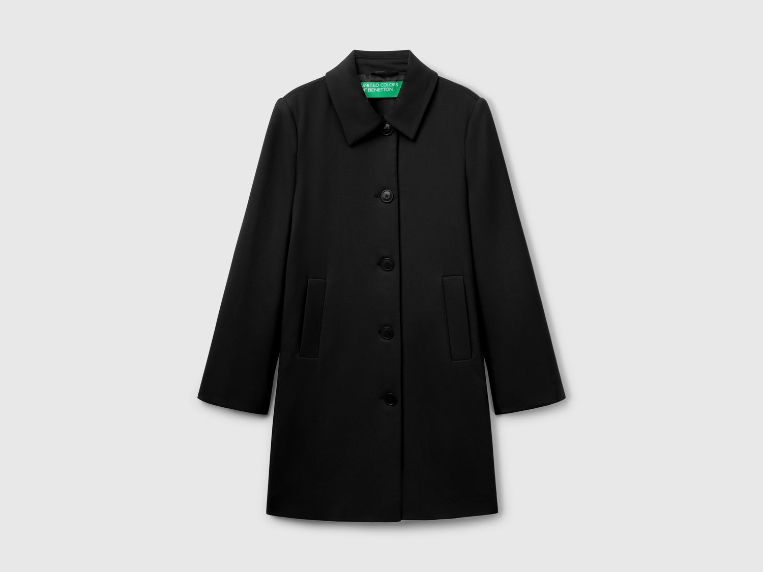 Spolverino in misto viscosa da donna nero | Benetton Outlet