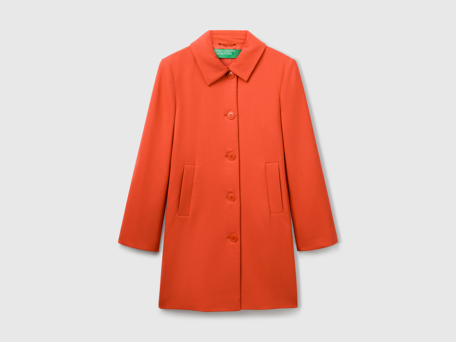 Spolverino in misto viscosa da donna arancione | Benetton Outlet