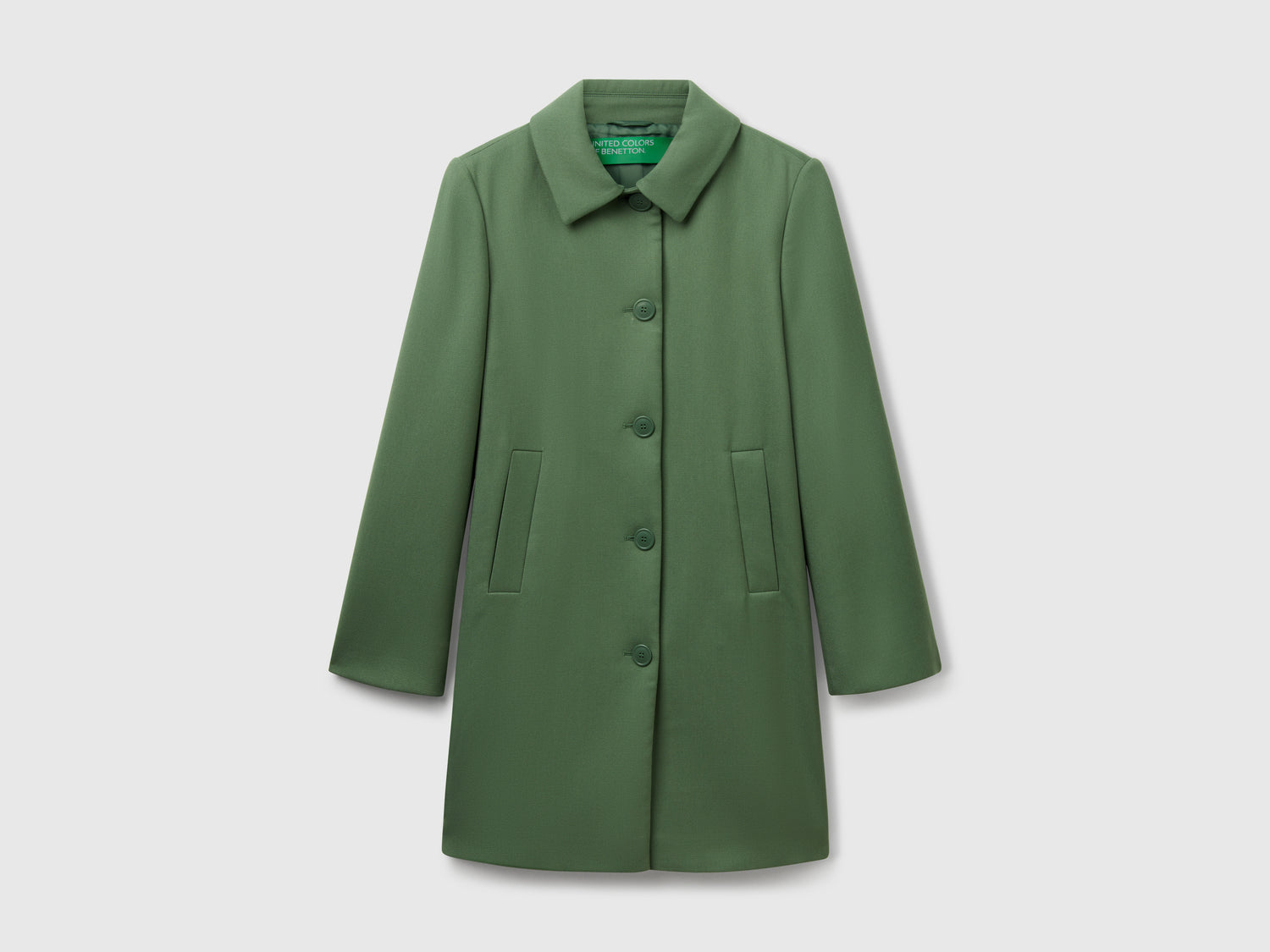 Spolverino in misto viscosa da donna verde | Benetton Outlet