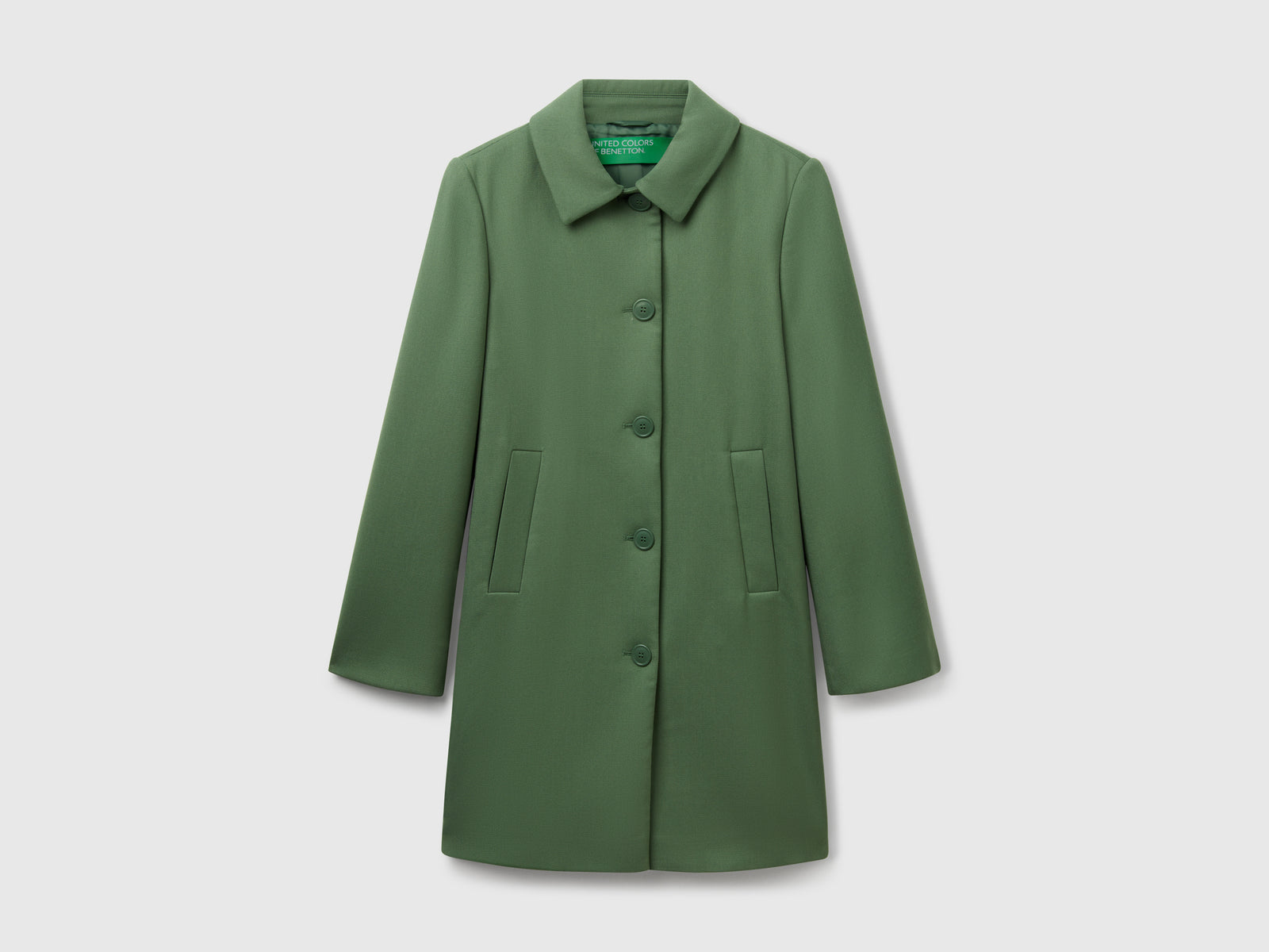 Spolverino in misto viscosa da donna verde | Benetton Outlet