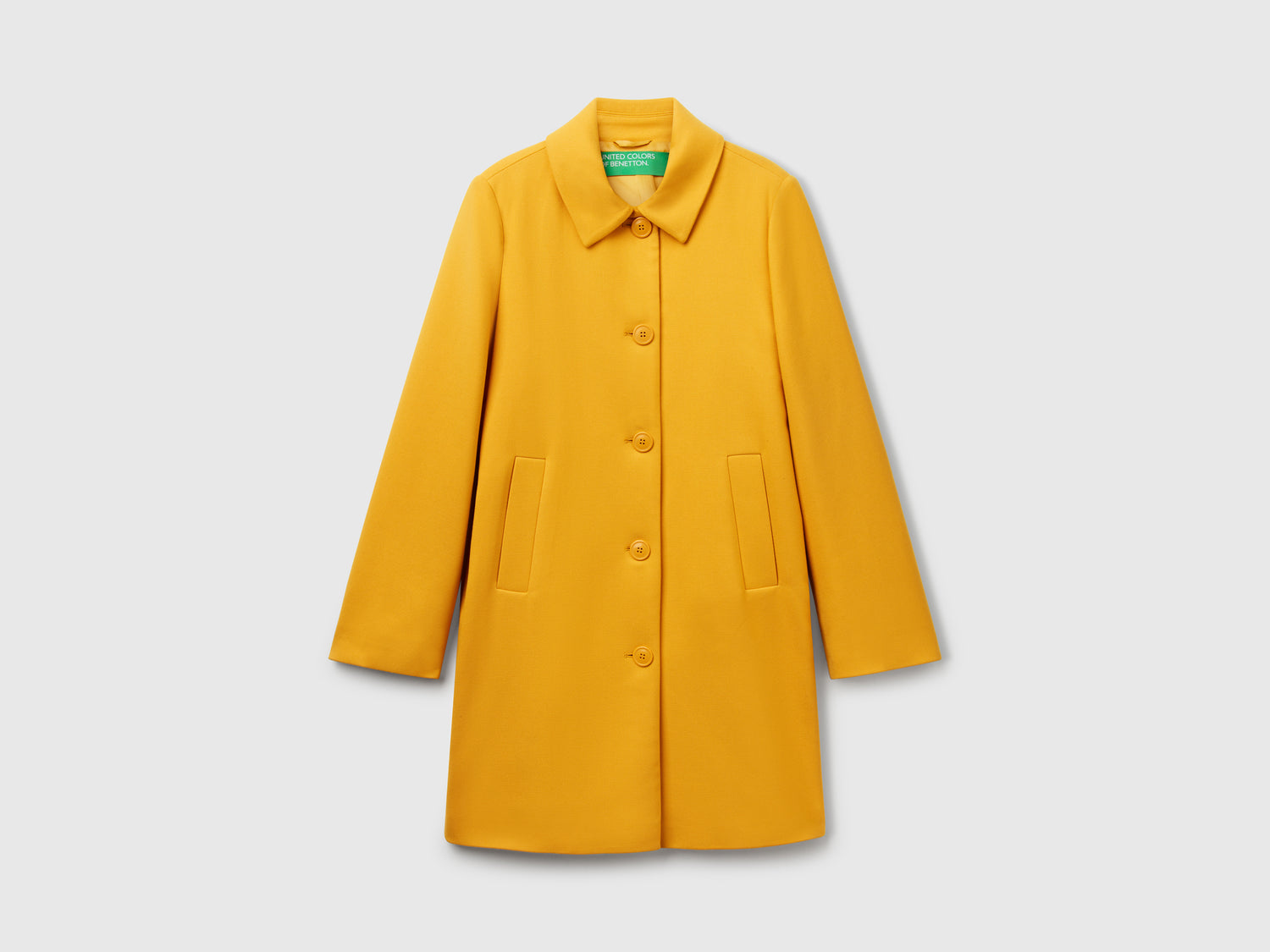 Spolverino in misto viscosa da donna senape | Benetton Outlet