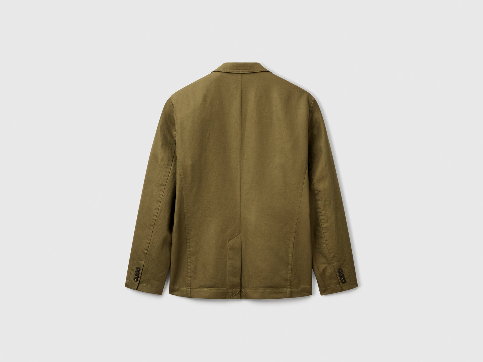 Blazer slim fit in misto lino da uomo verde militare 2 | Benetton Outlet