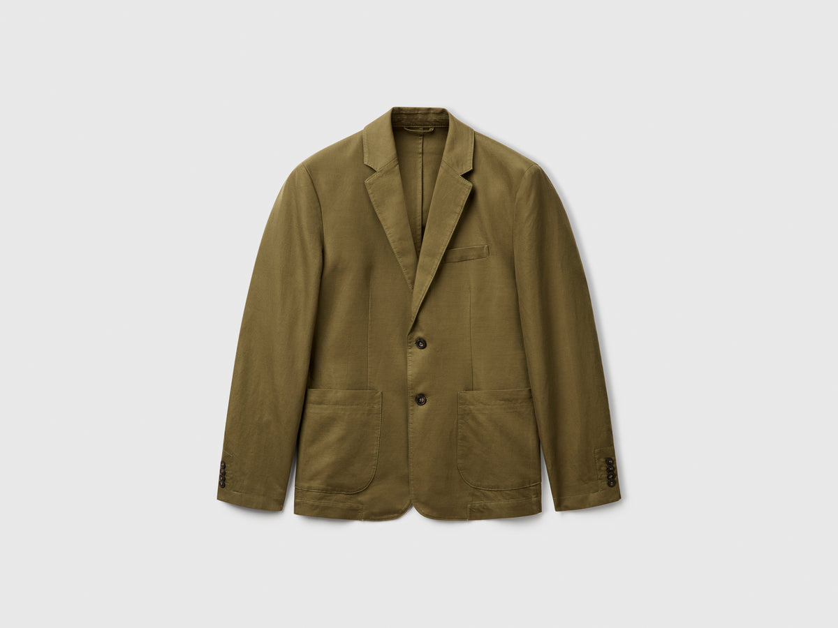 Blazer slim fit in misto lino