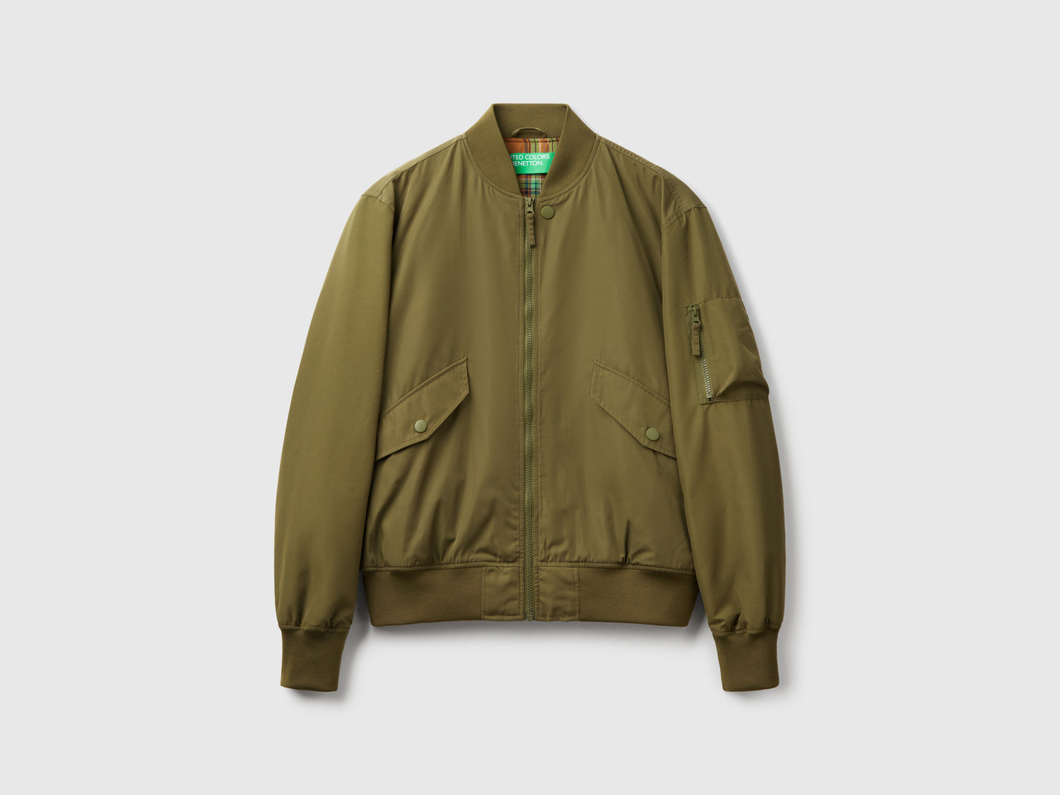 Bomber imbottito da uomo verde militare | Benetton Outlet