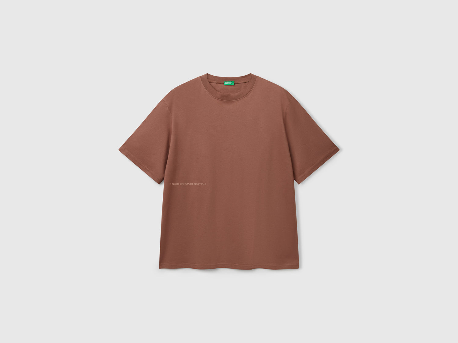 T-shirt con stampa logo da uomo marrone | Benetton Outlet