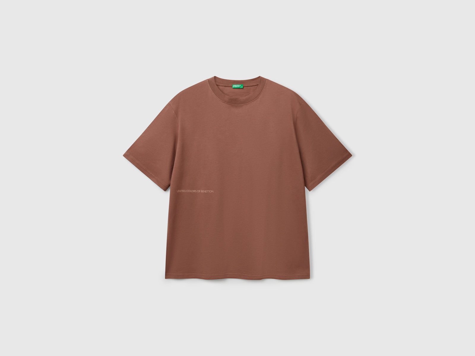 T-shirt con stampa logo da uomo marrone | Benetton Outlet