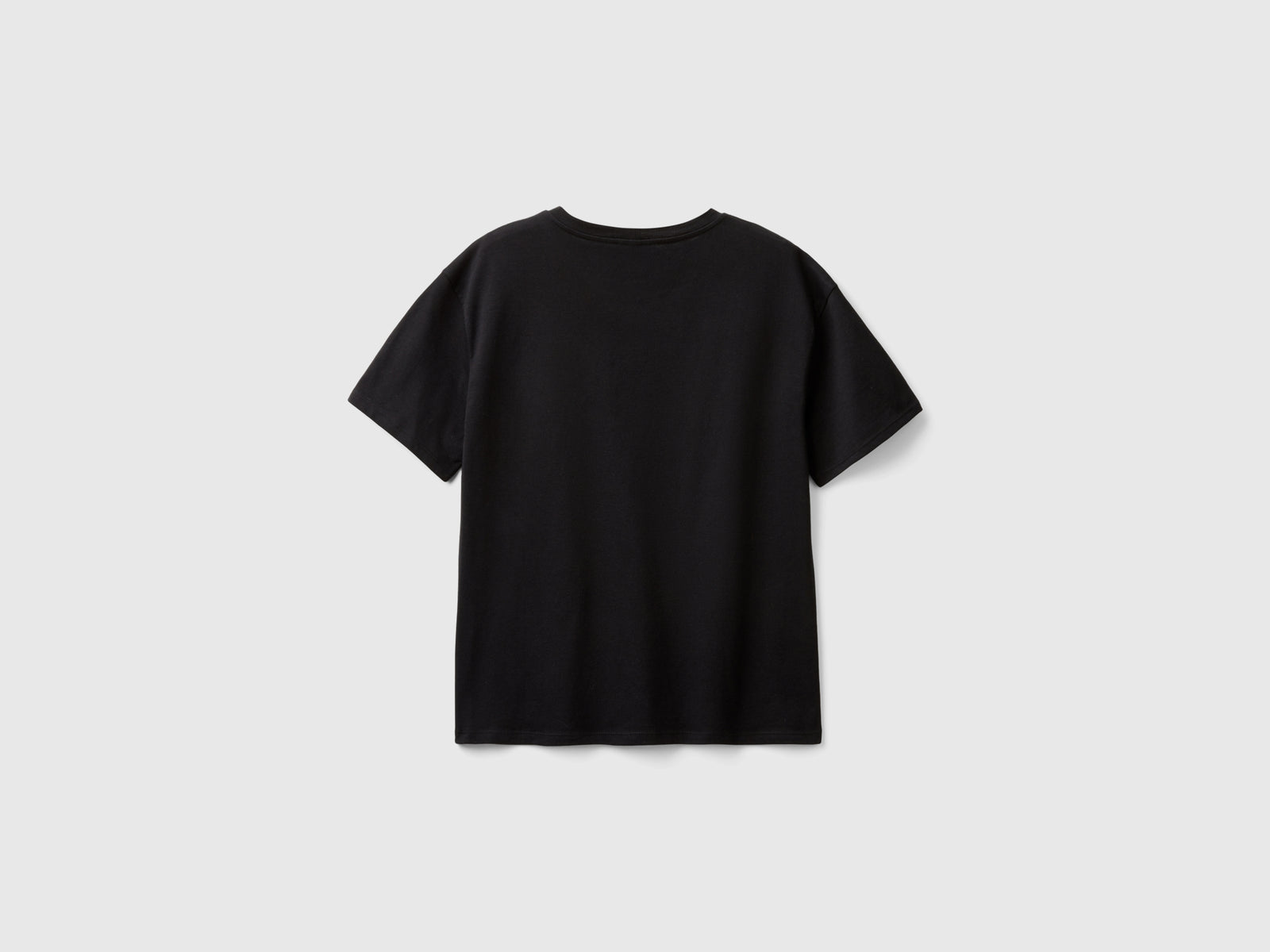 Maglietta manica corta 100% cotone da donna nero 2 | Benetton Outlet