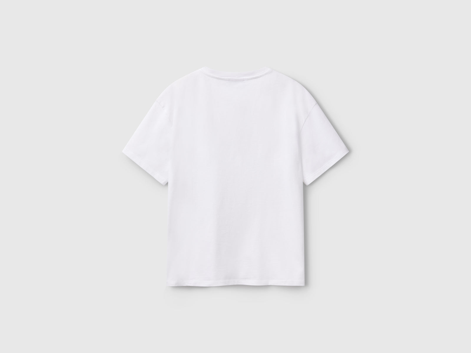 Maglietta manica corta 100% cotone da donna bianco 2 | Benetton Outlet