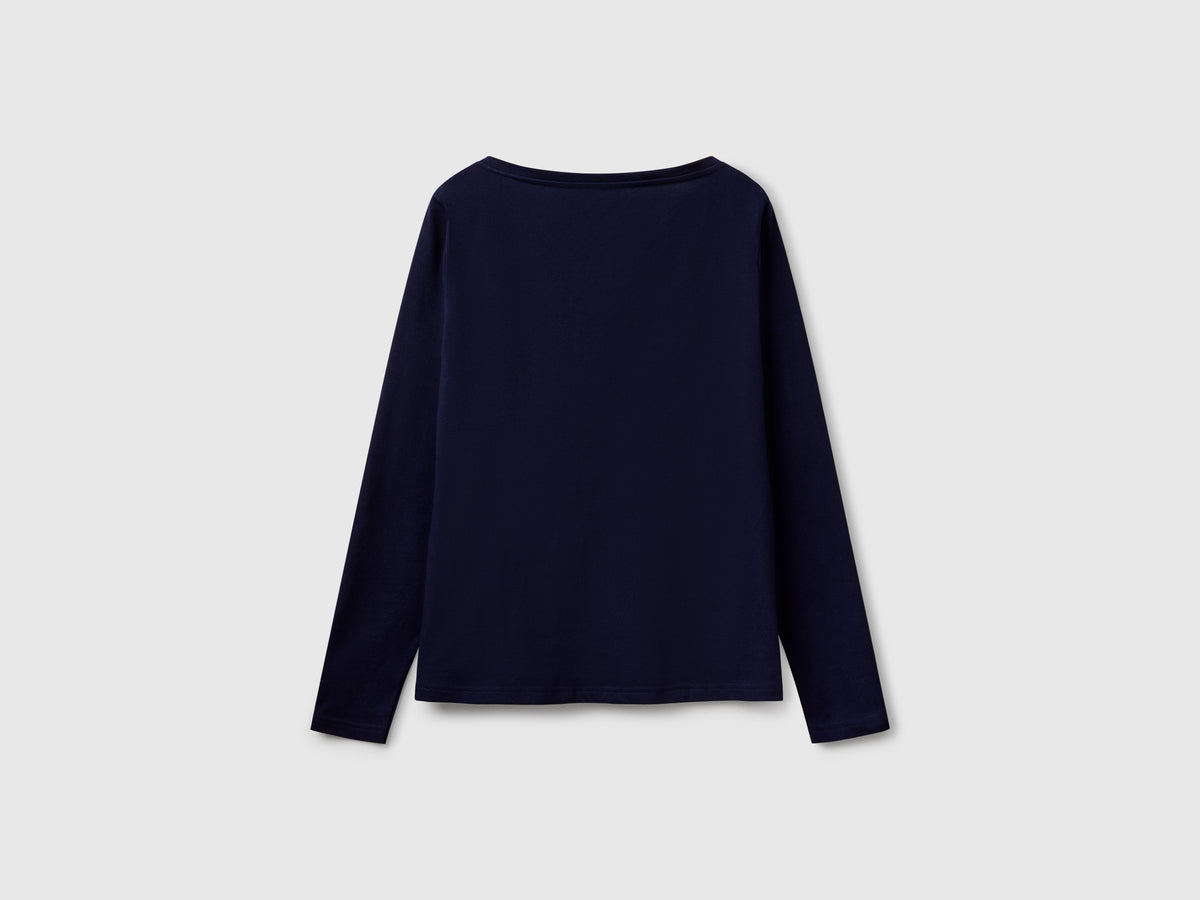 T-shirt con scollo a barchetta 100% cotone