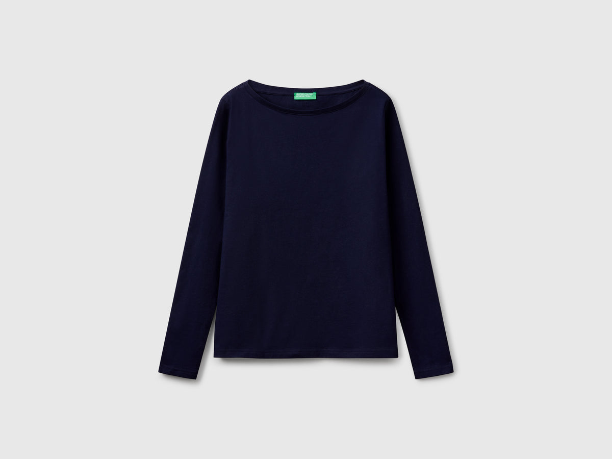 T-shirt con scollo a barchetta 100% cotone