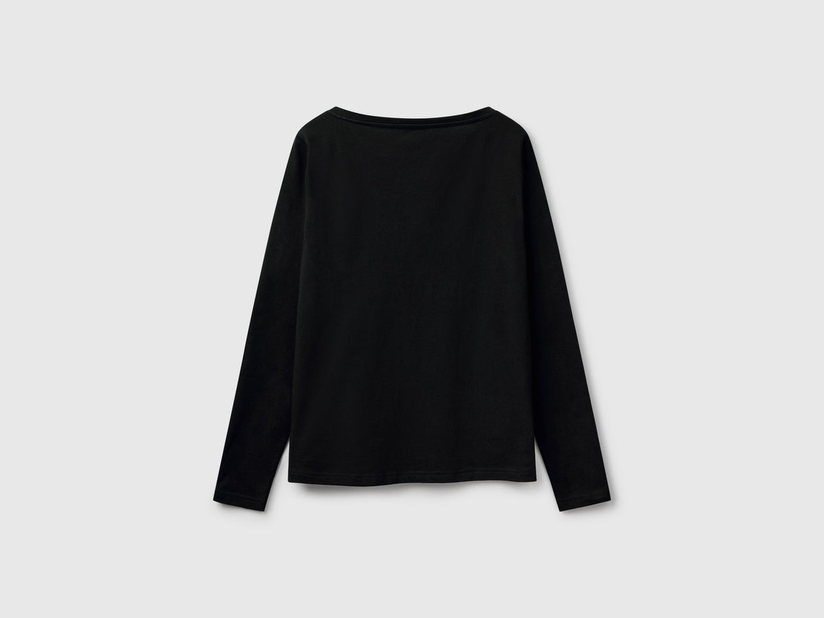 T-shirt con scollo a barchetta 100% cotone