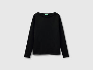 T-shirt con scollo a barchetta 100% cotone