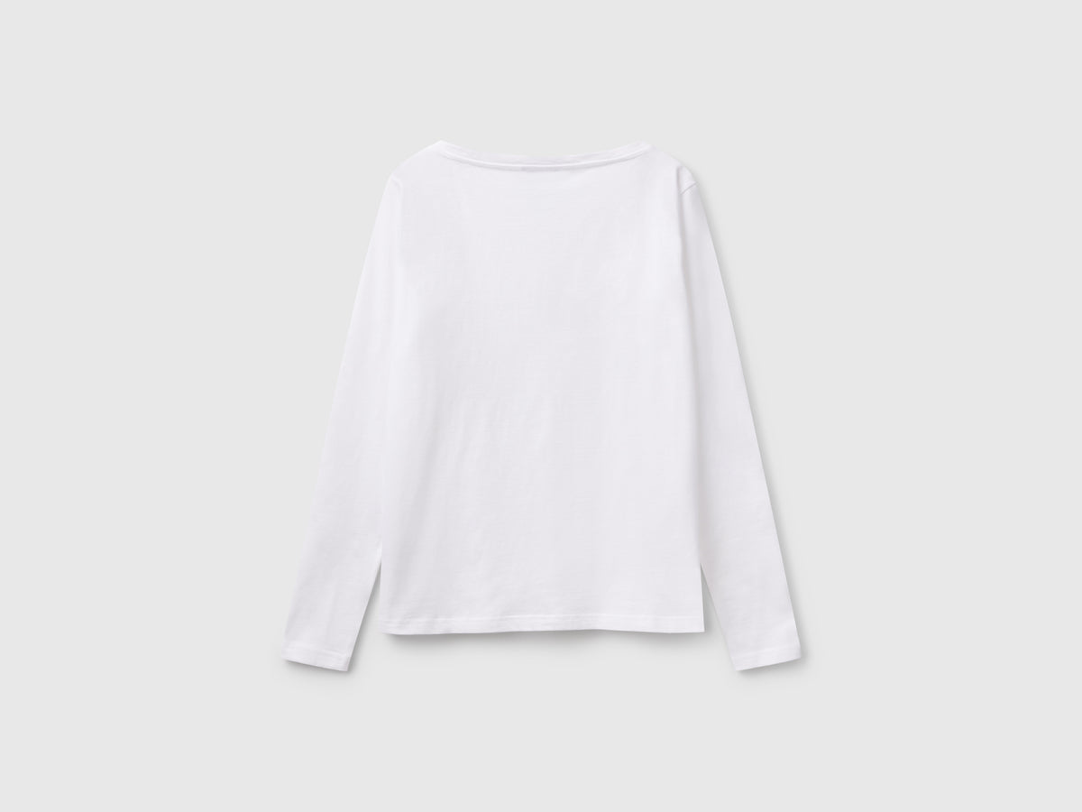 T-shirt con scollo a barchetta 100% cotone