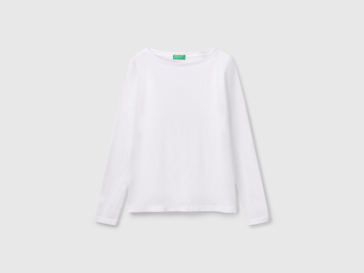 T-shirt con scollo a barchetta 100% cotone