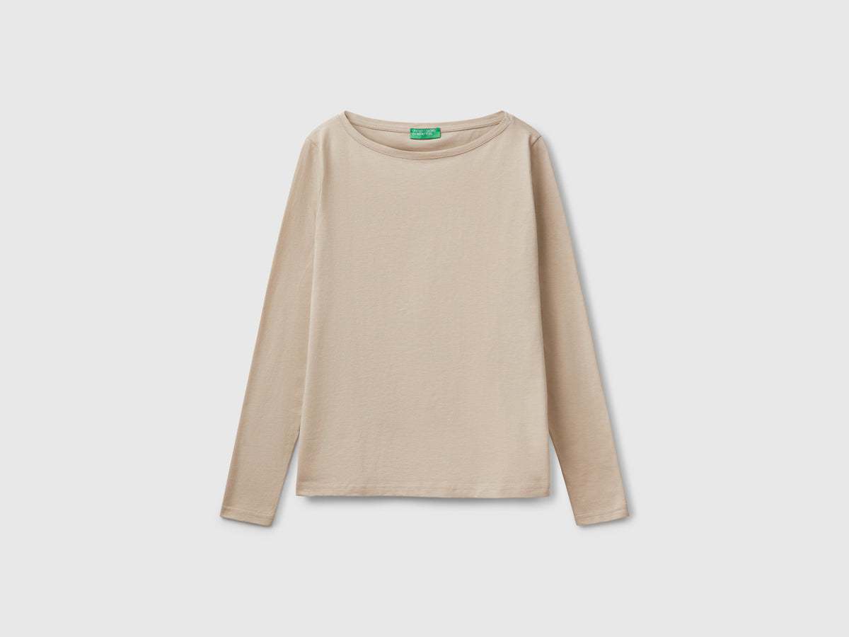 T-shirt con scollo a barchetta 100% cotone