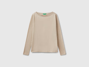 T-shirt con scollo a barchetta 100% cotone