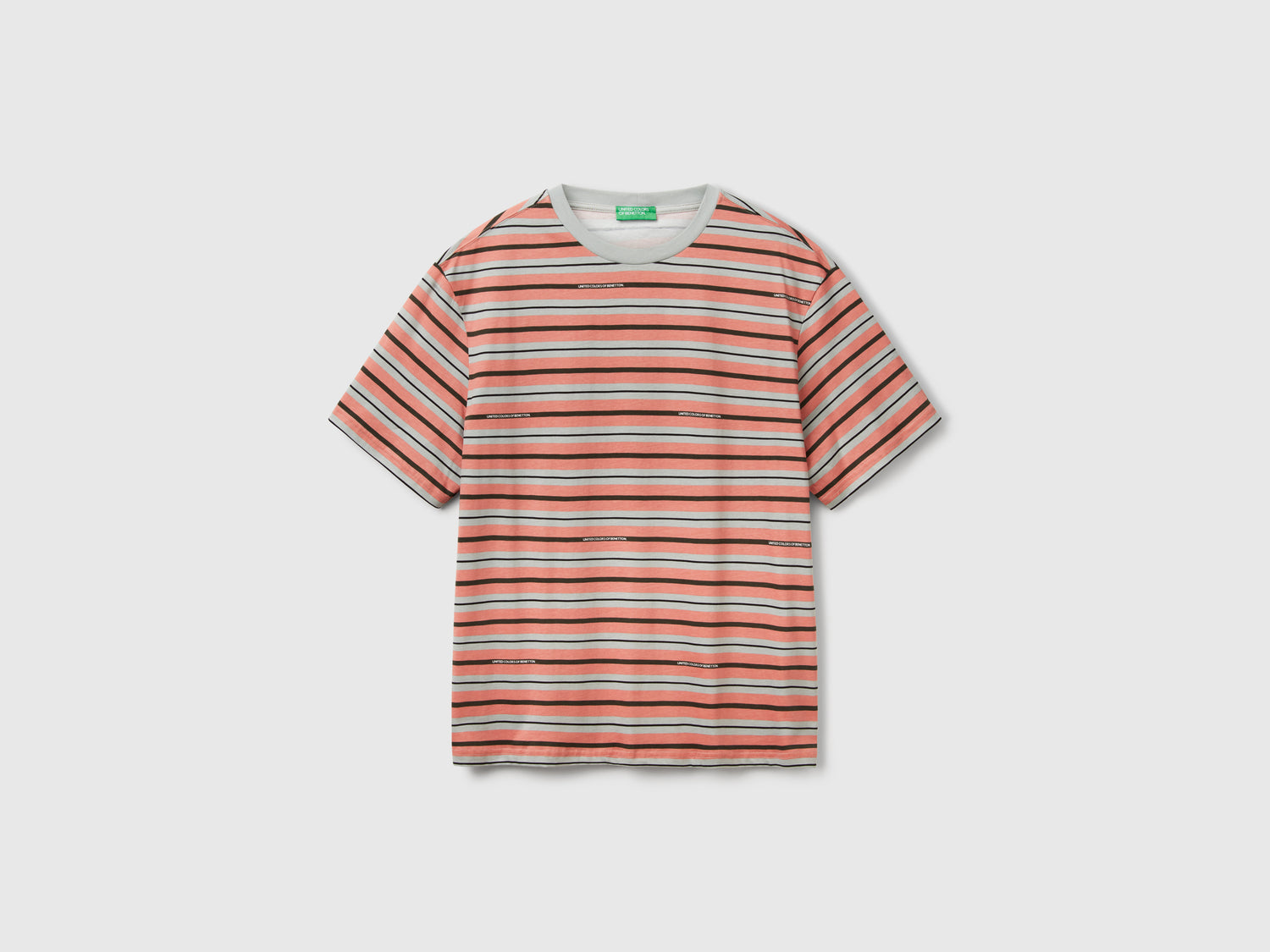 T-shirt a righe over fit da uomo grigio | Benetton Outlet