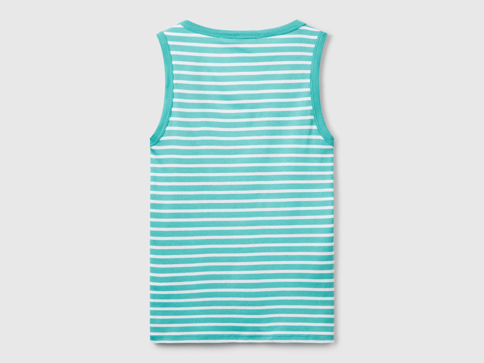 Canotta a righe 100% cotone da donna azzurro 2 | Benetton Outlet