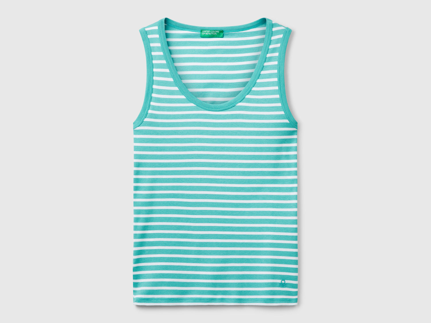 Canotta a righe 100% cotone da donna azzurro | Benetton Outlet