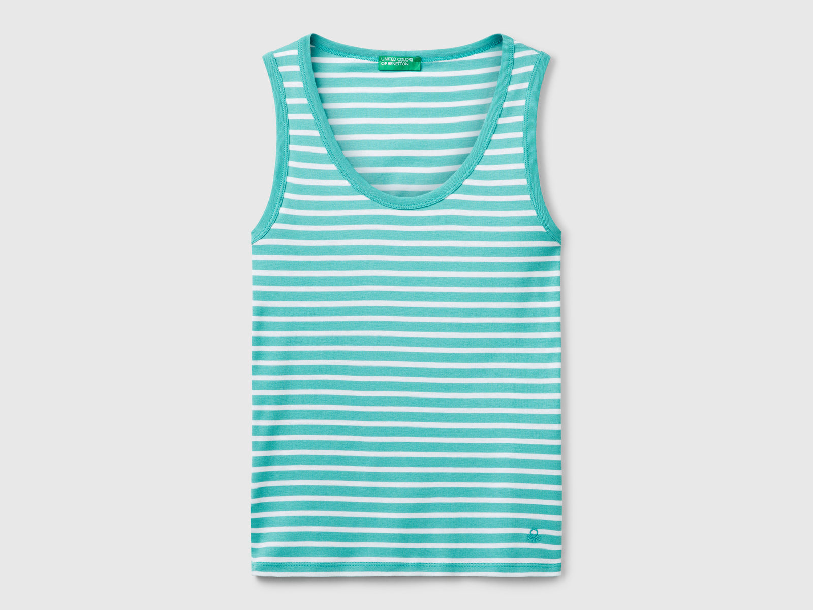 Canotta a righe 100% cotone da donna azzurro | Benetton Outlet