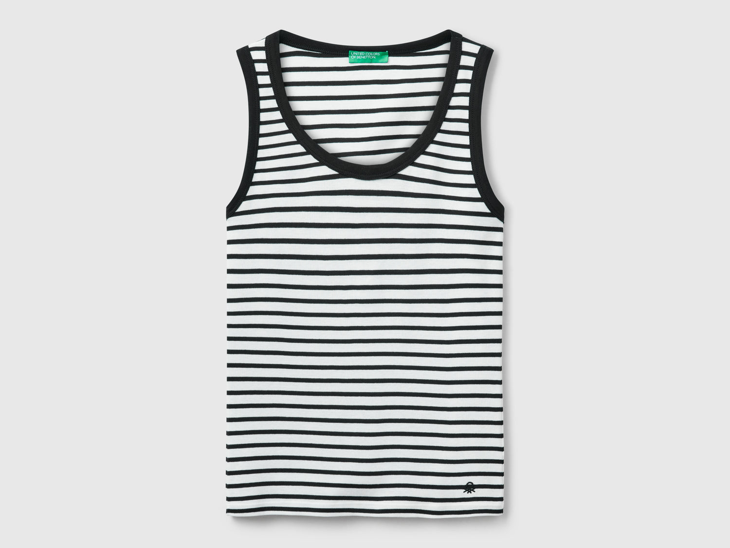 Canotta a righe 100% cotone da donna bianco | Benetton Outlet