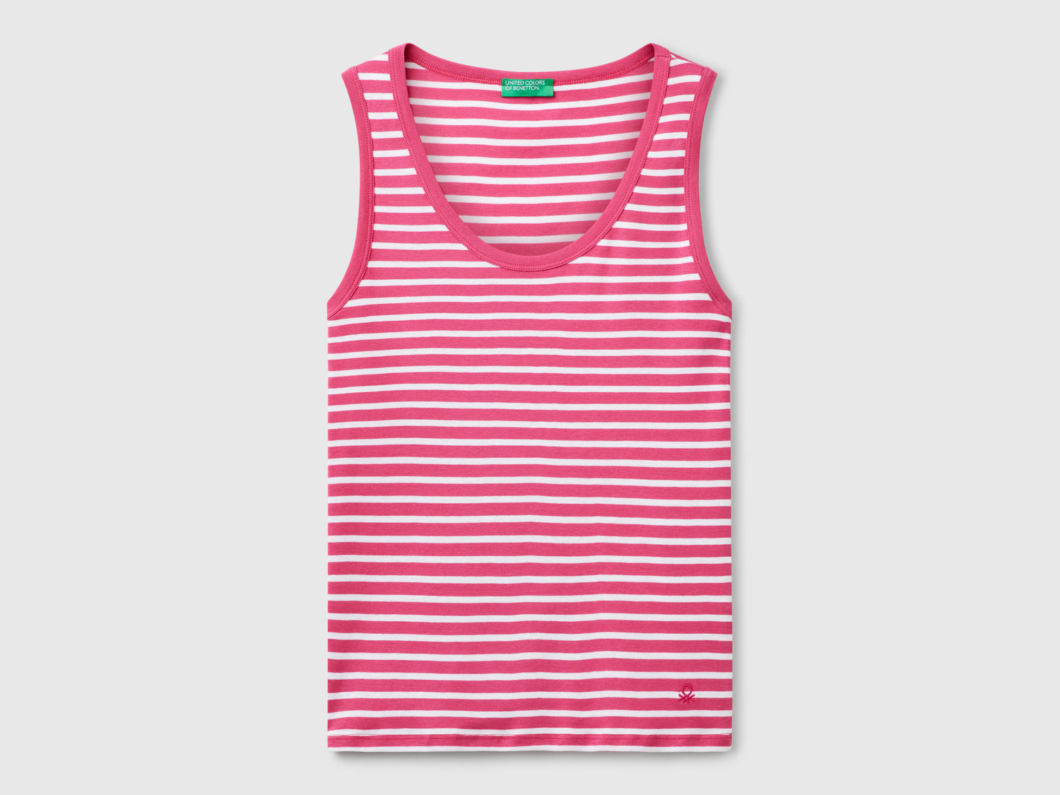 Canotta a righe 100% cotone da donna fragola | Benetton Outlet