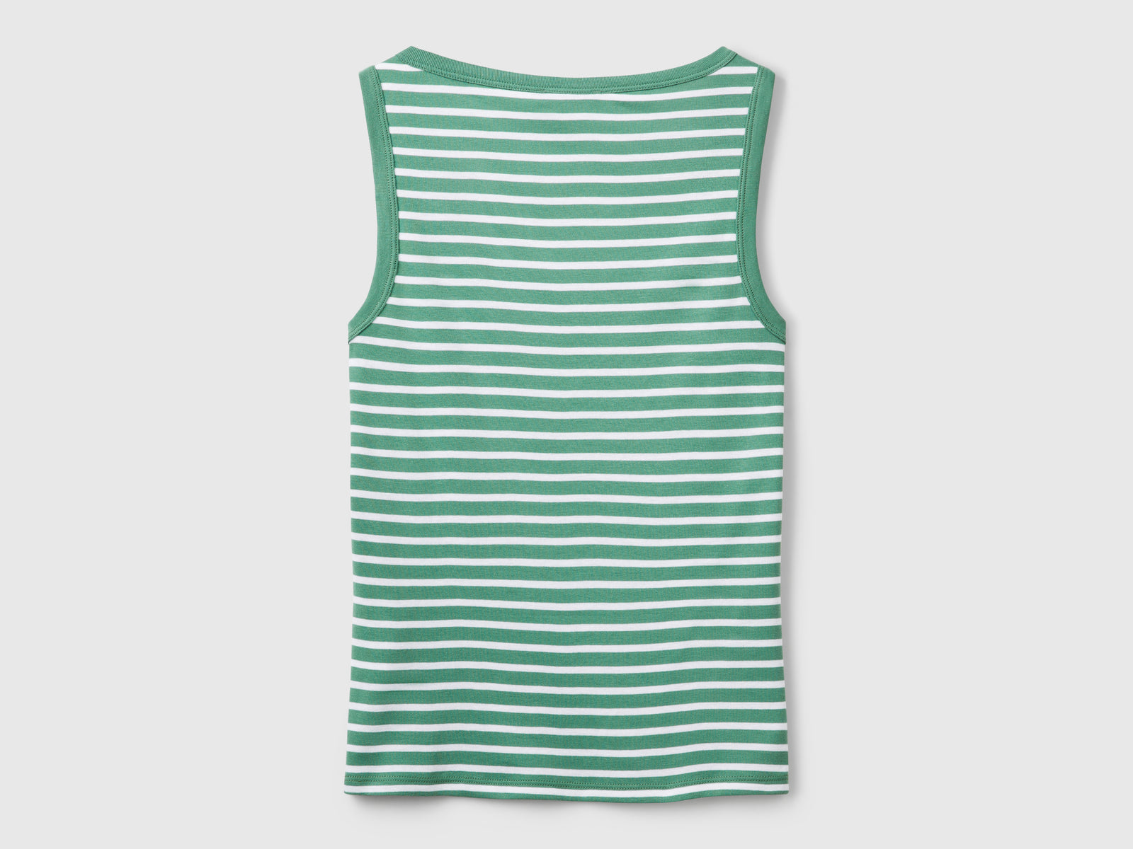 Canotta a righe 100% cotone da donna verde oliva 2 | Benetton Outlet