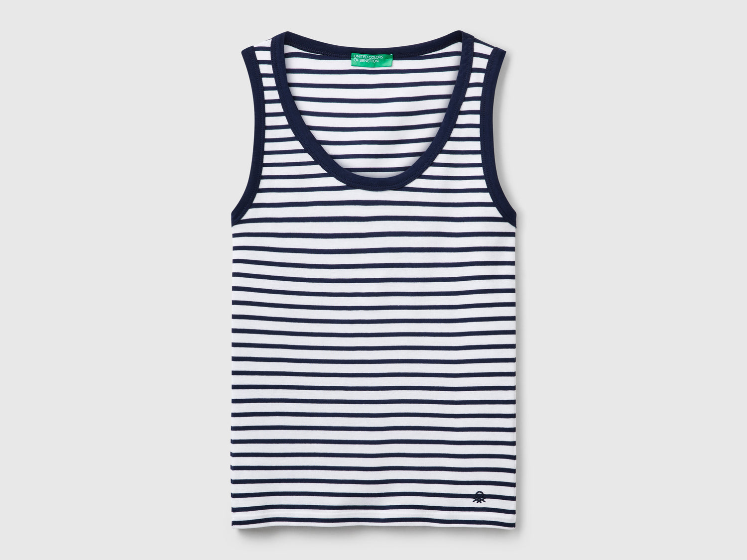 100% cotton striped tank top da donna blu | Benetton Outlet