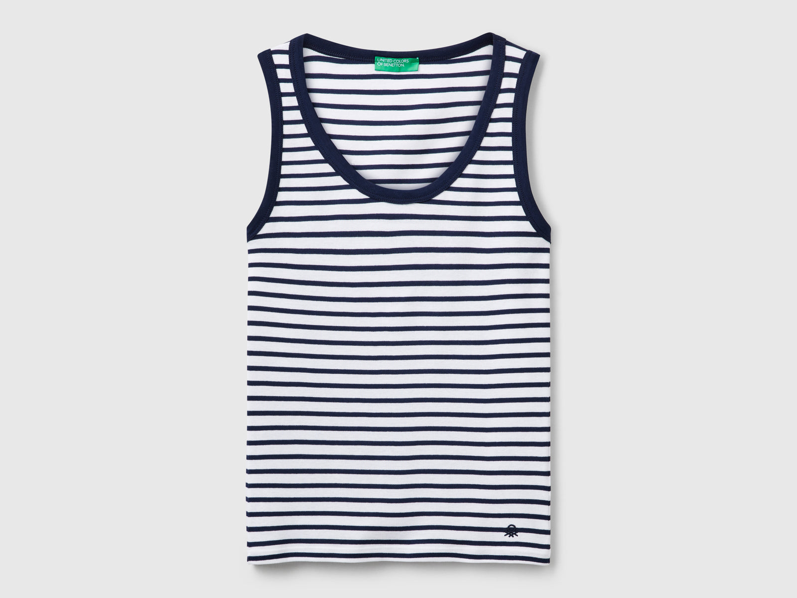 100% cotton striped tank top da donna blu | Benetton Outlet