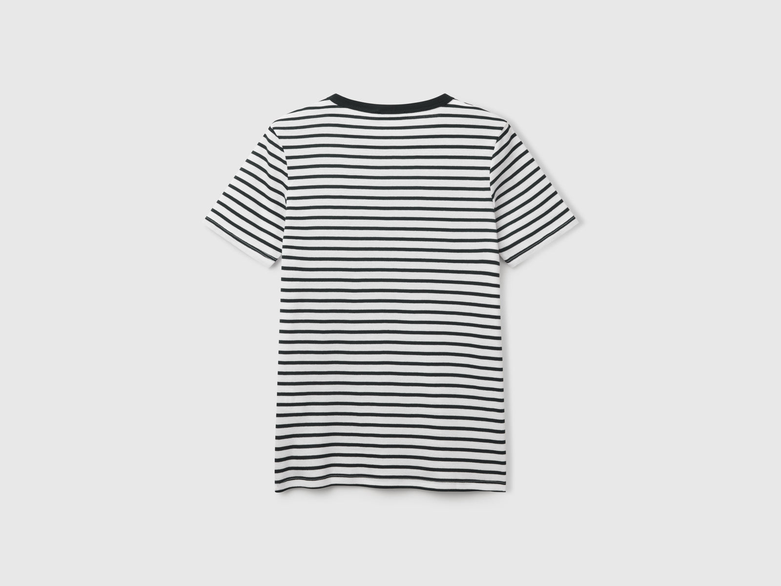 T-shirt girocollo a righe da donna bianco 2 | Benetton Outlet
