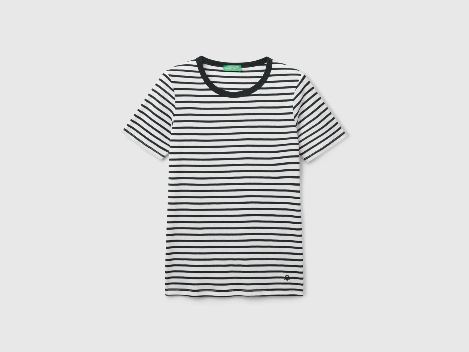 T-shirt girocollo a righe da donna bianco | Benetton Outlet