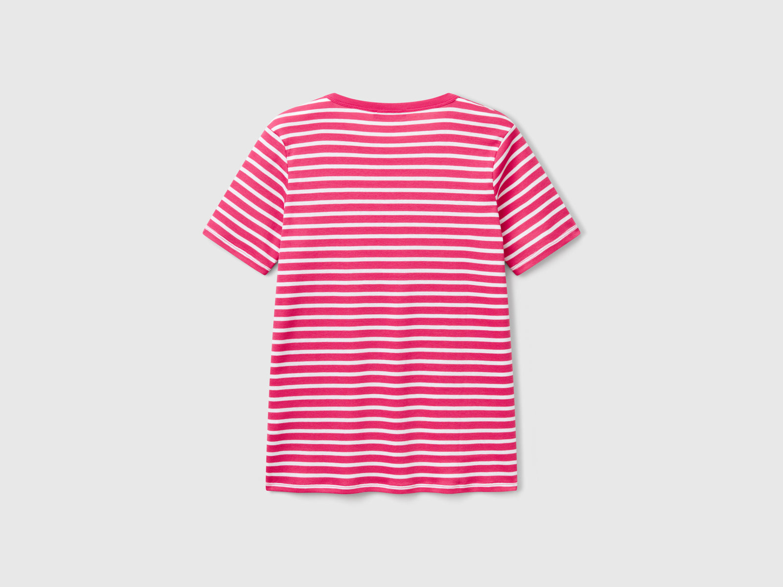 T-shirt girocollo a righe da donna fragola 2 | Benetton Outlet