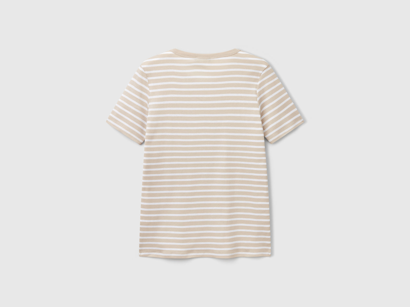 T-shirt girocollo a righe da donna beige 2 | Benetton Outlet