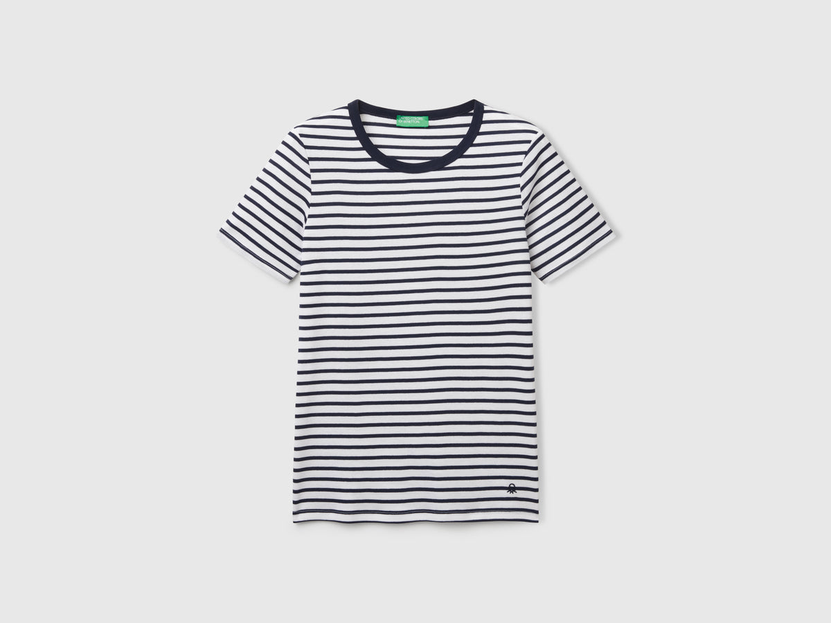 T-shirt girocollo a righe