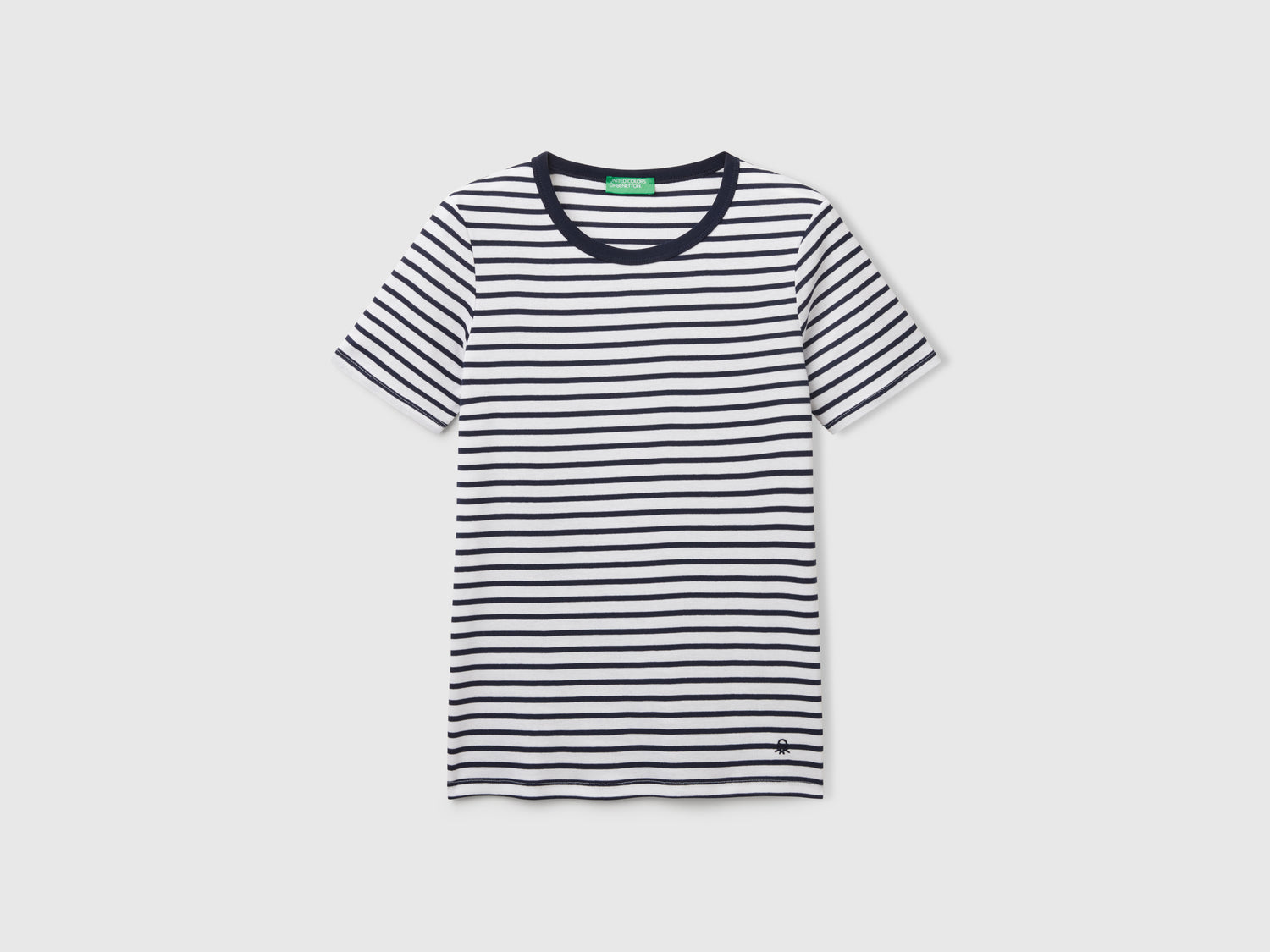 T-shirt girocollo a righe da donna blu | Benetton Outlet