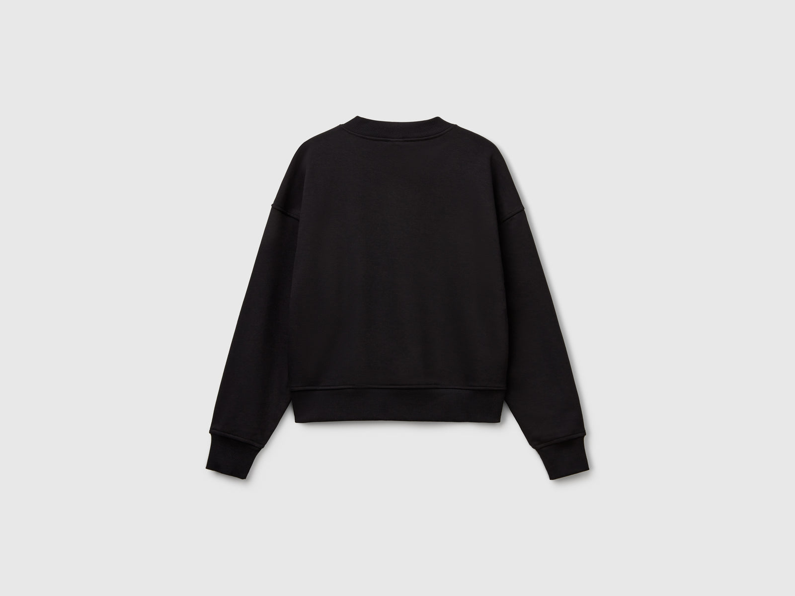 Felpa girocollo in misto cotone da donna nero 2 | Benetton Outlet