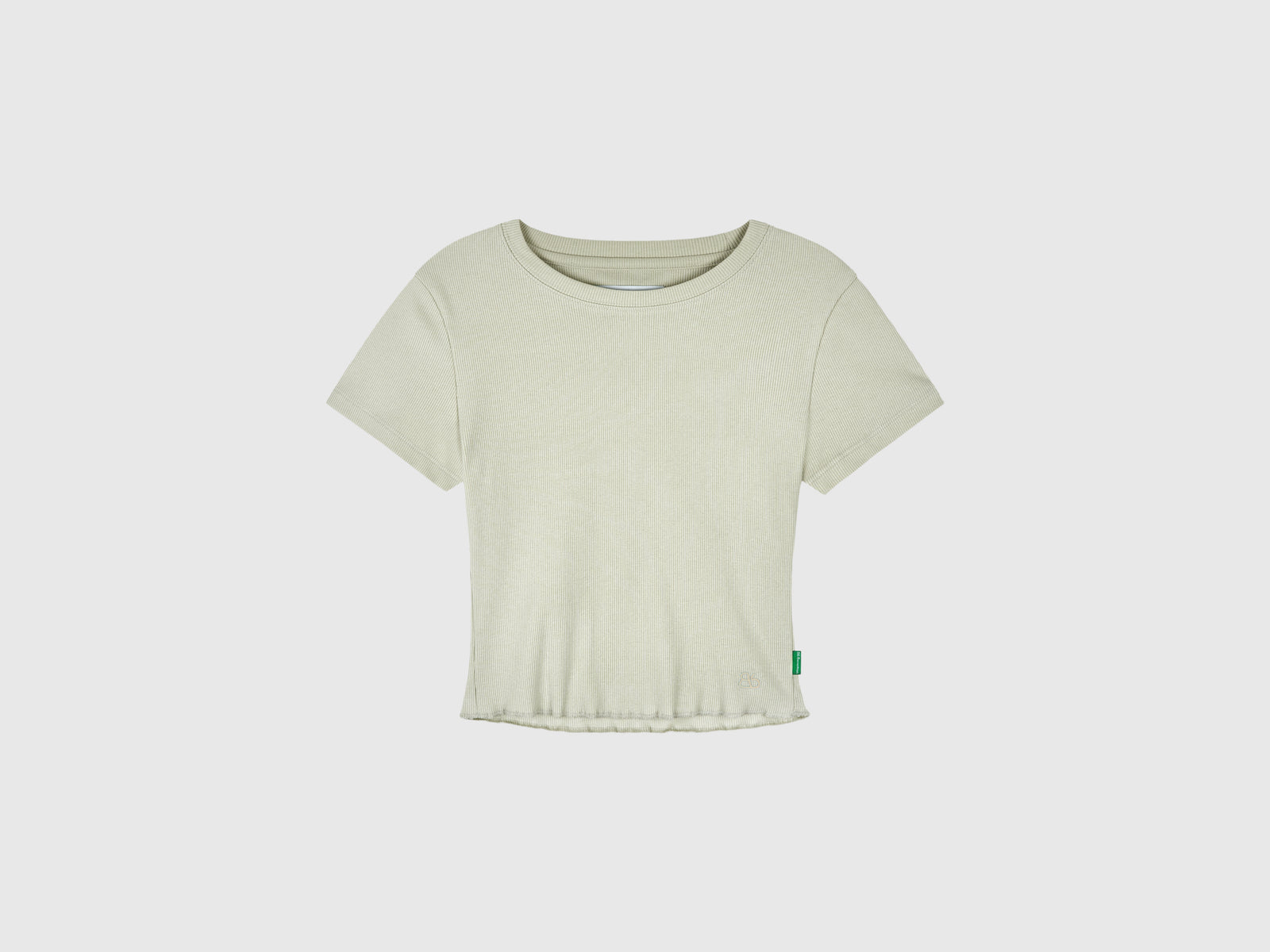 Maglietta slim fit da donna grigio chiaro | Benetton Outlet