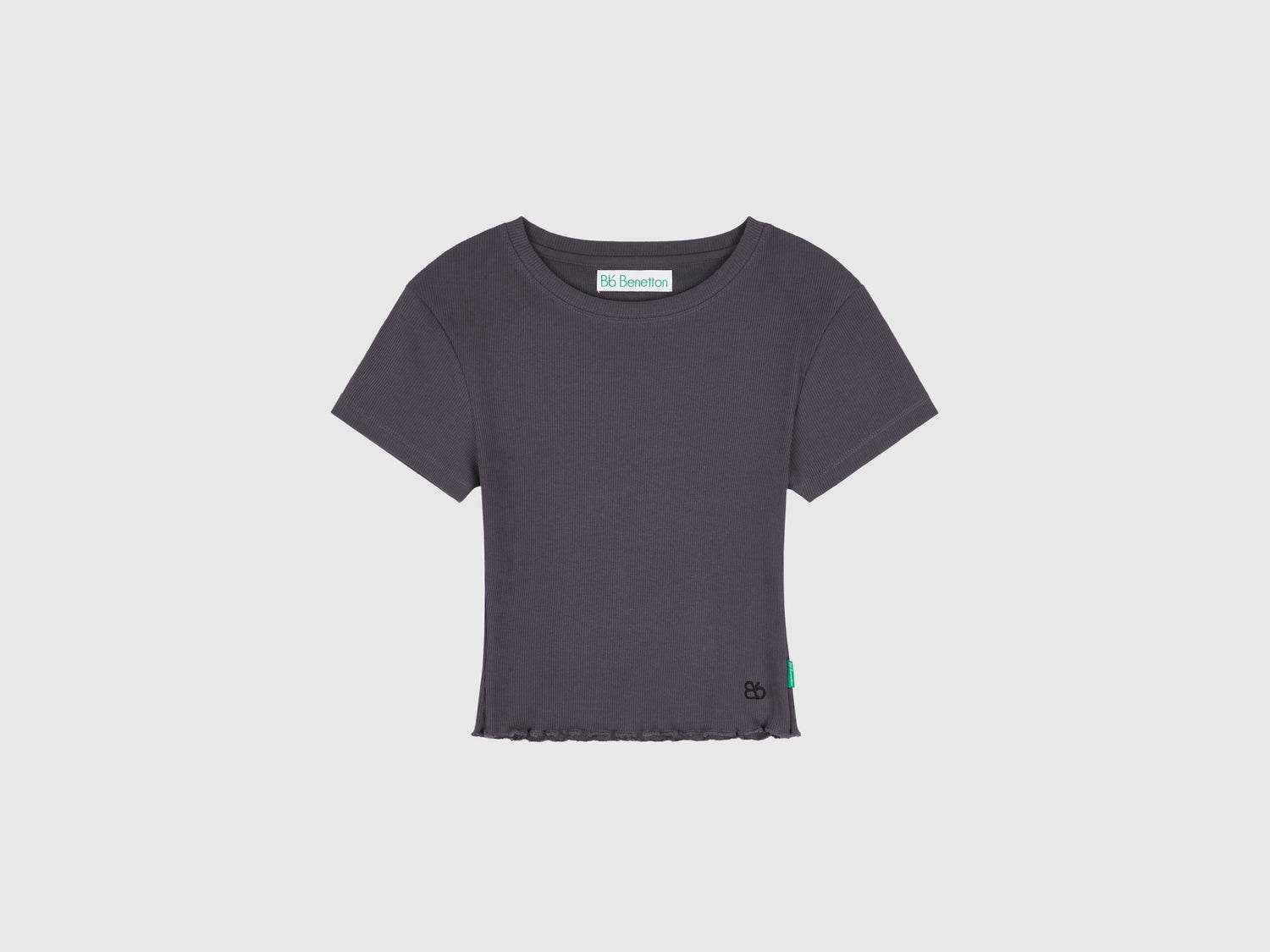 Maglietta slim fit da donna grigio scuro | Benetton Outlet