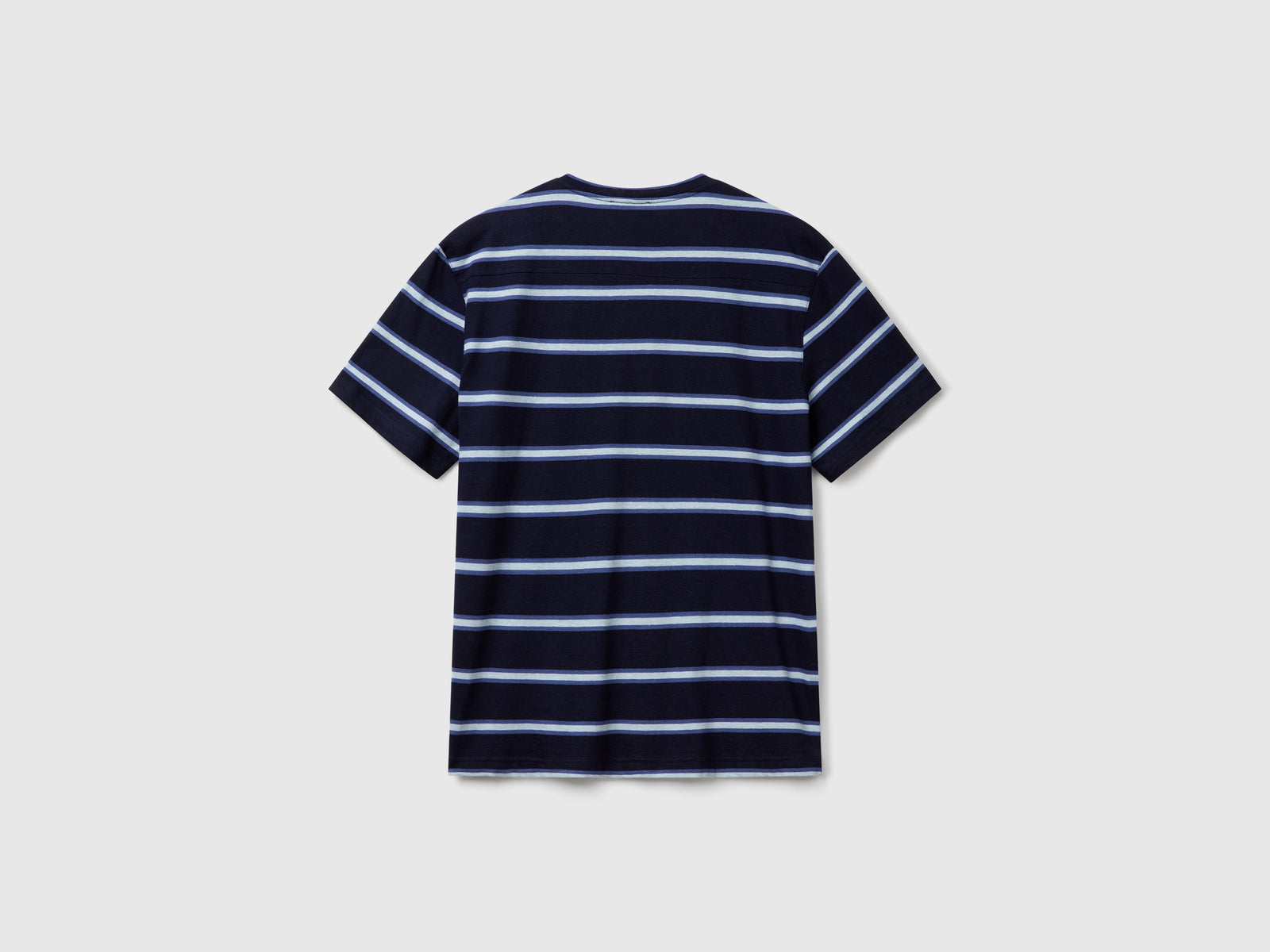 Maglietta a righe con taschino da uomo blu scuro 2 | Benetton Outlet