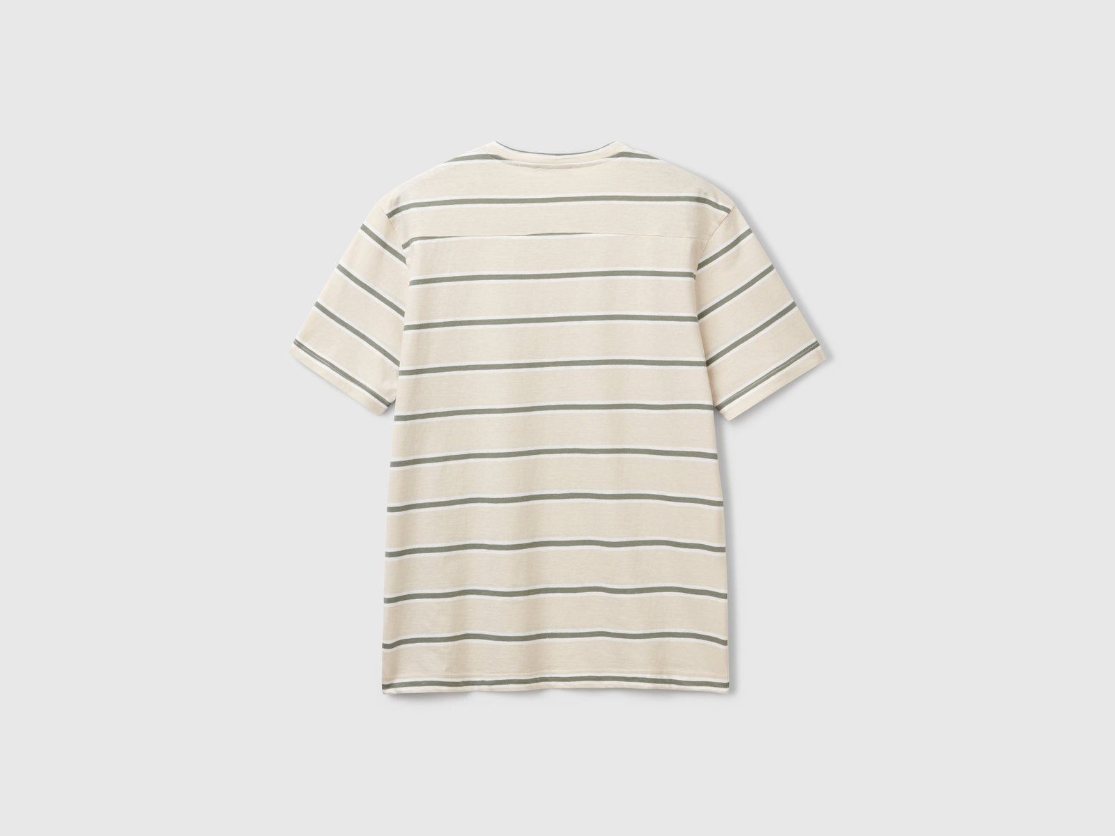 Maglietta a righe con taschino da uomo beige 2 | Benetton Outlet